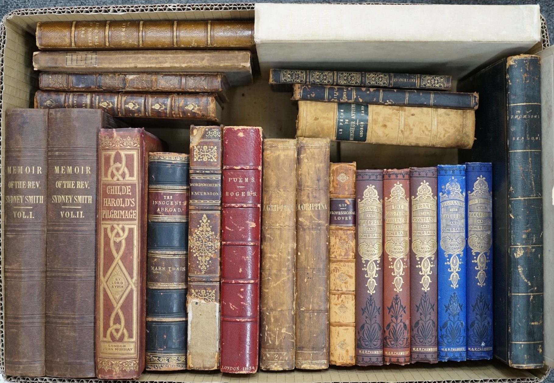 Wordworth, William - The Excursion, being a portion of The Recluse, a Poem, 2nd edition. 19th cent. gilt decorated polished calf with panelled spine (distressed). 1820; Dickens, Charles - The Story of Little Dombey. 1st